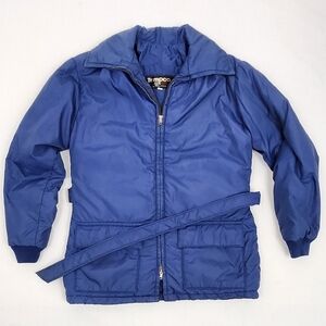 Vintage Tempco  Down Jacket Quilted Blue Puffer  Womens Medium Made In USA